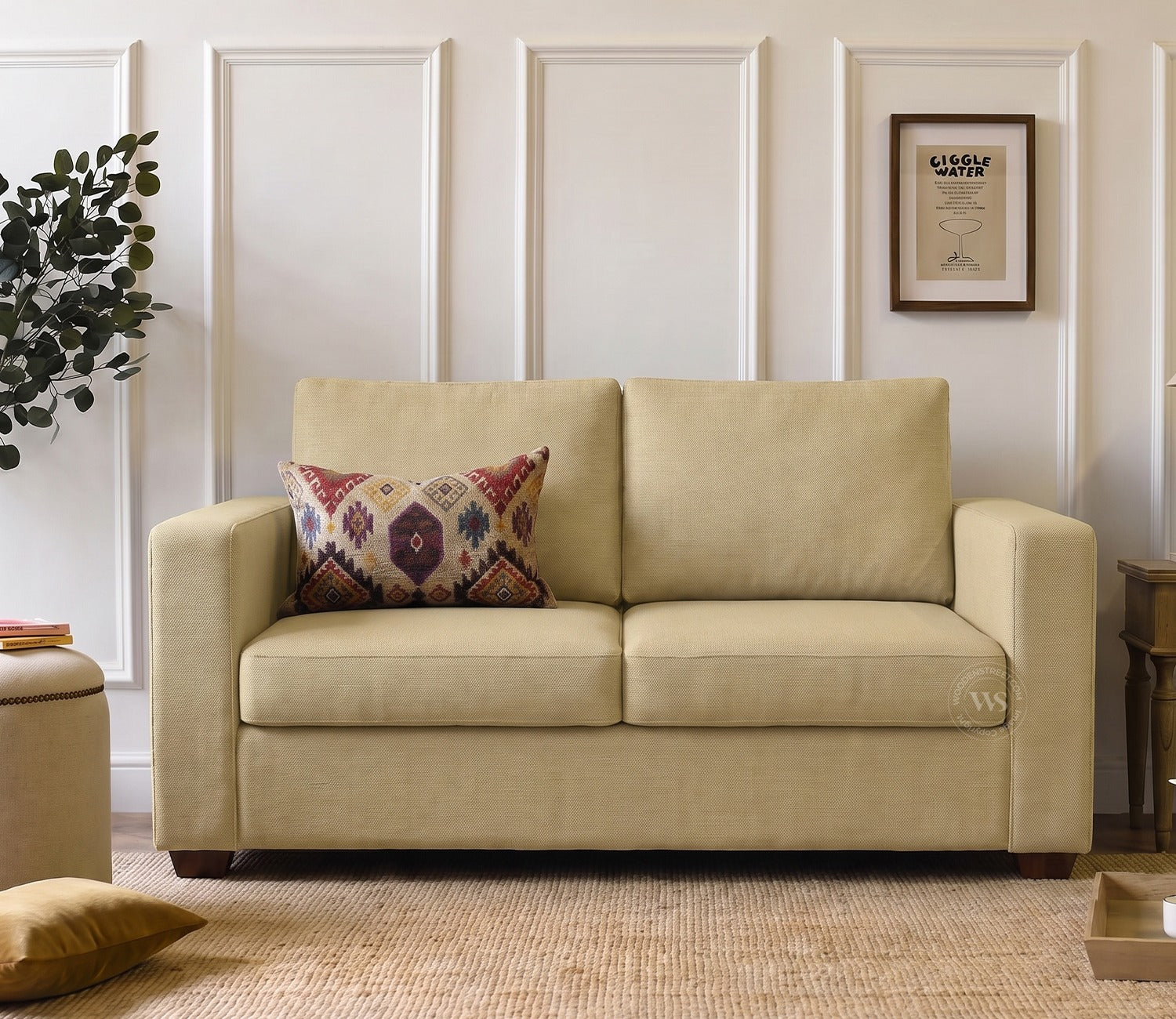 Albus 2 Seater Fabric Sofa (Cotton, Irish Cream)