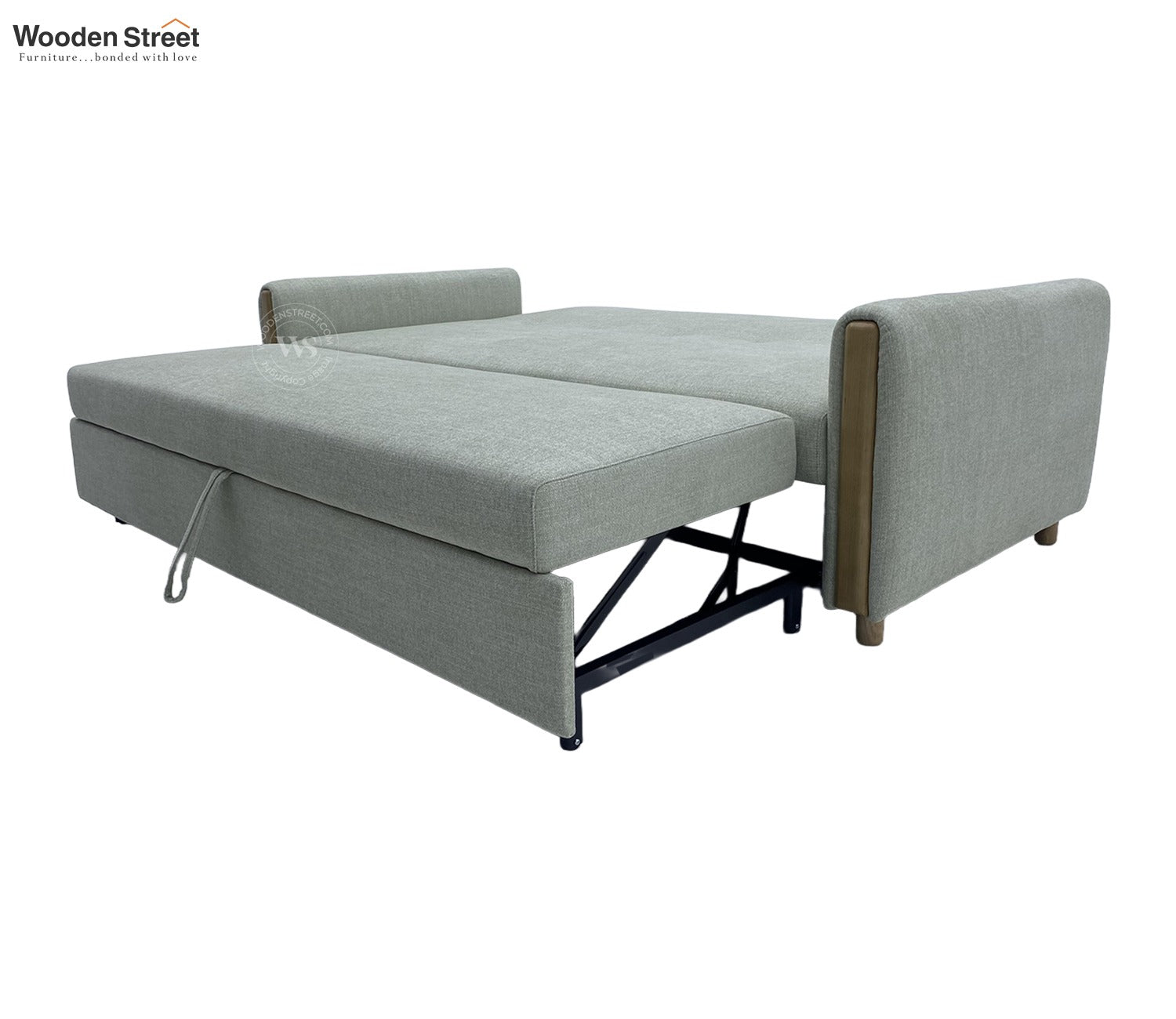 Kairo Fabric Pull-Out Sofa Cum Bed with Under Seat Storage (Grey)