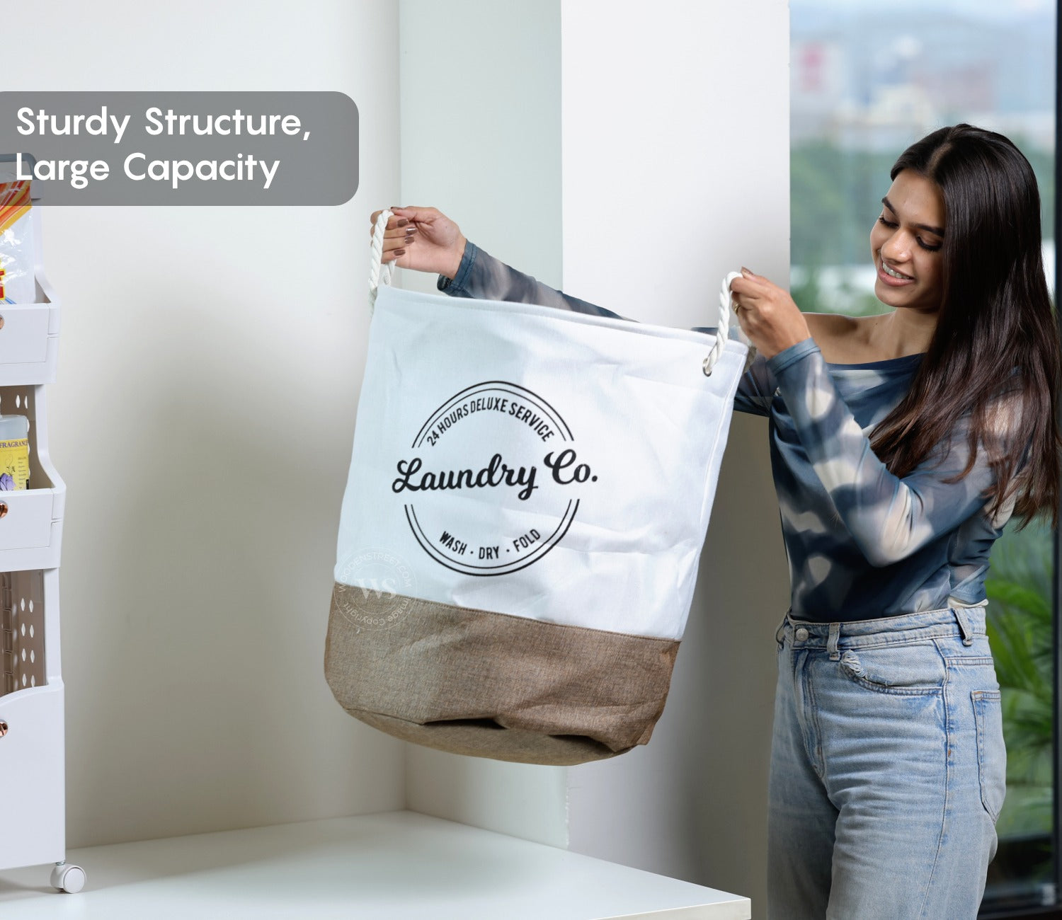 Tidy-Tote Foldable Laundy Basket