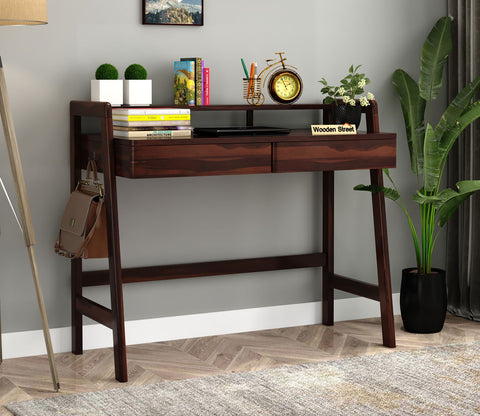 Aurelia Sheesham Wood Study Table (Walnut Finish)