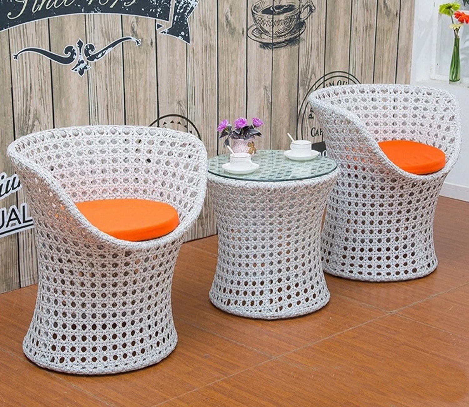 White 2 Seater Balcony Furniture Set
