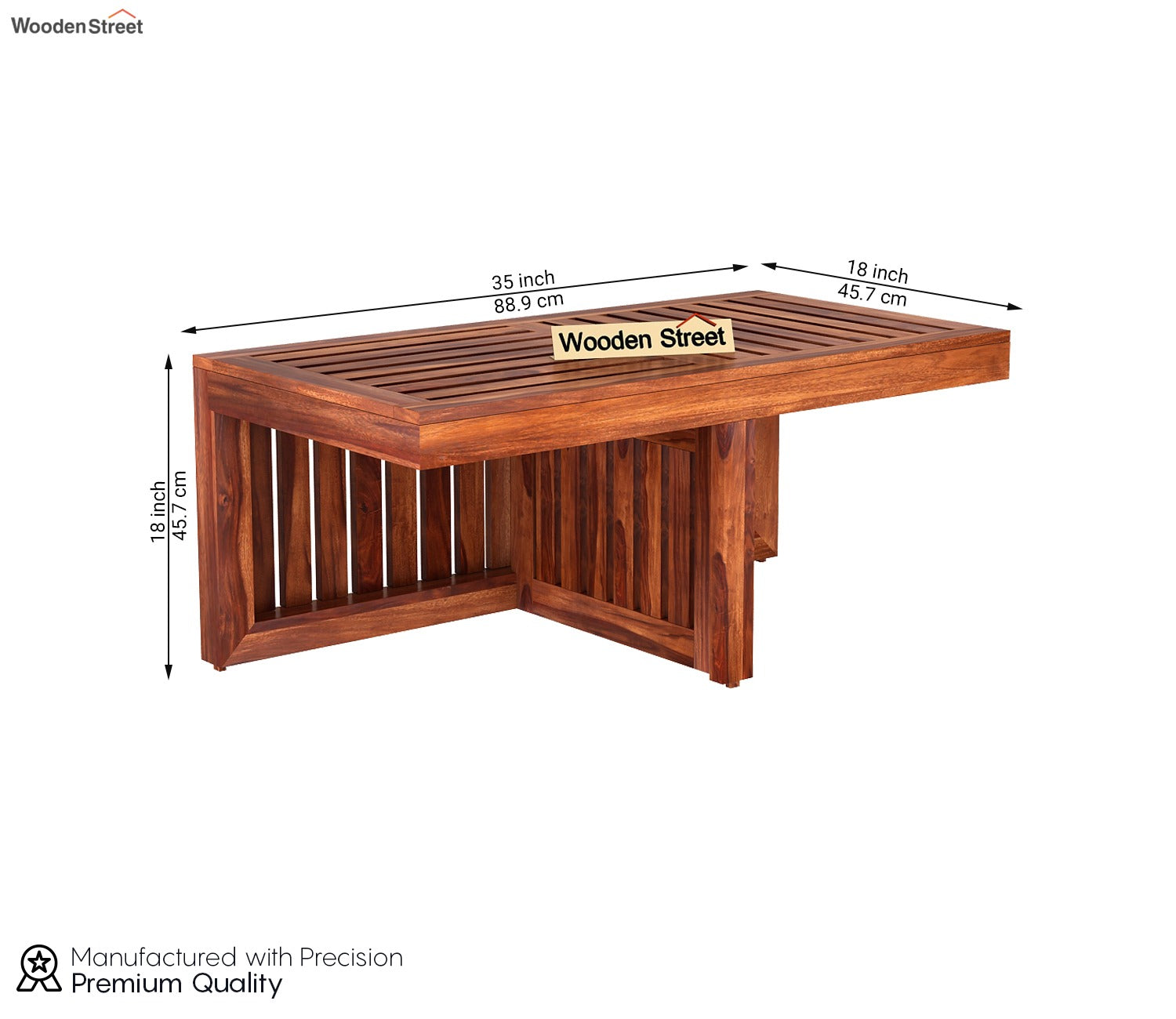 Farrow Center Table With Stools (Honey Finish)