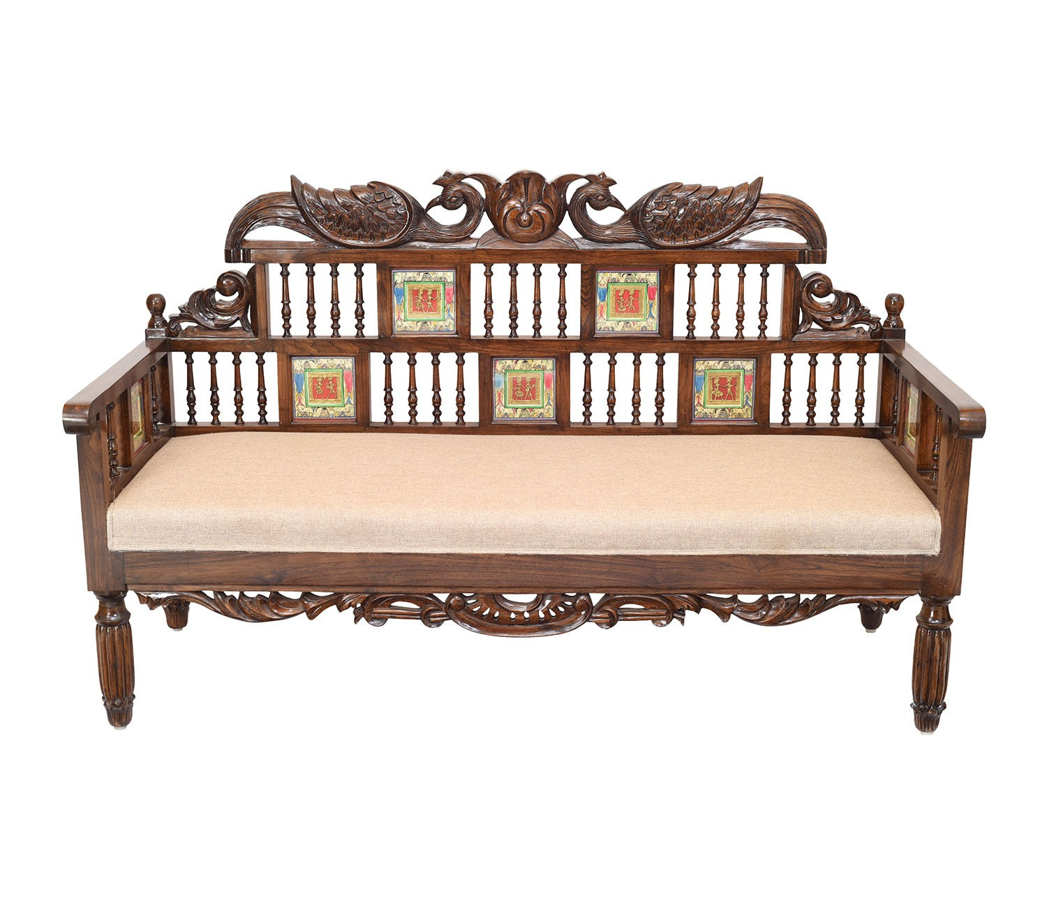 Mallika Takth in Teakwood with Walnut Finish