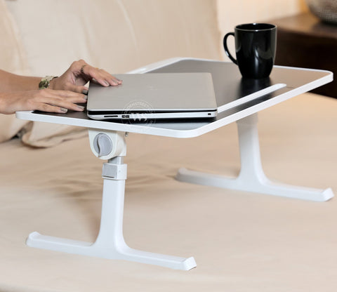 Nerdy Height Adjustable and Foldable Engineered Wood Breakfast, Study and Laptop Table (Black)