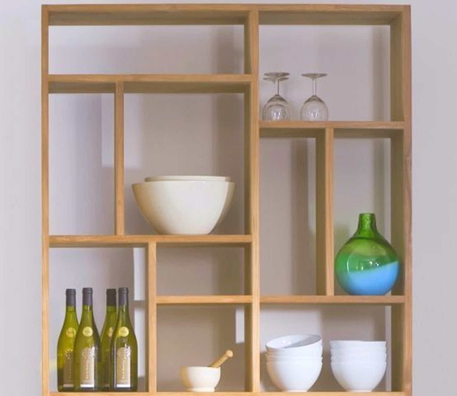 Handcrafted Assembled Wooden Brown Wooden Partition