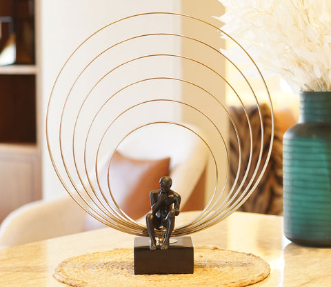 Golory Black Human Table Showpiece