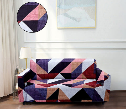 Fresca Printed Polyester Spandex 3 Seater Sofa Cover (Multi Color)