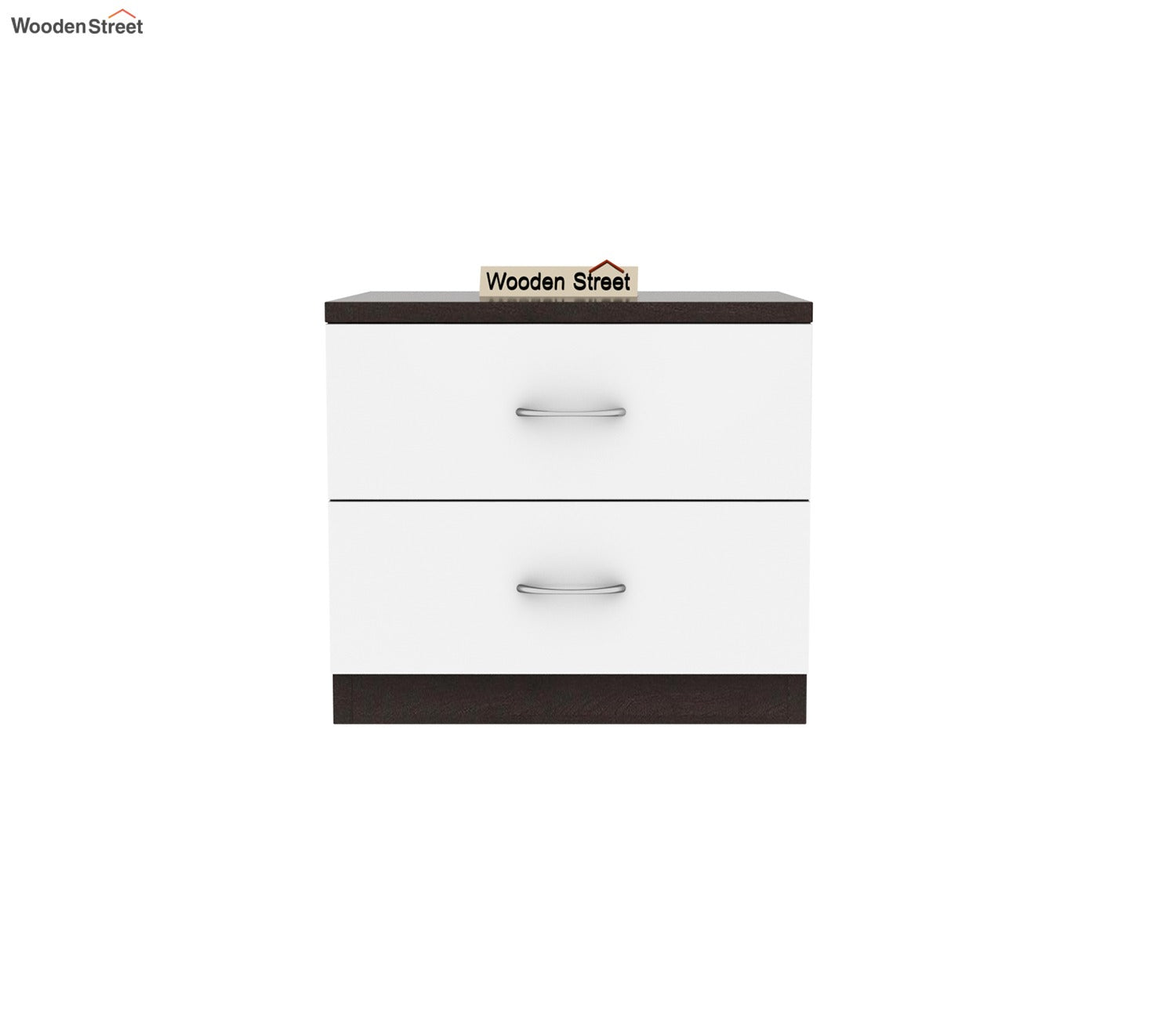Carmen Bedside Table (Flowery Wenge-Frosty White Finish)