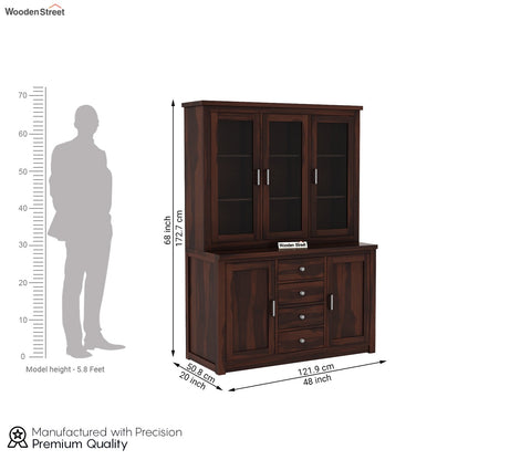 Monarch Kitchen Cabinet (Walnut Finish)
