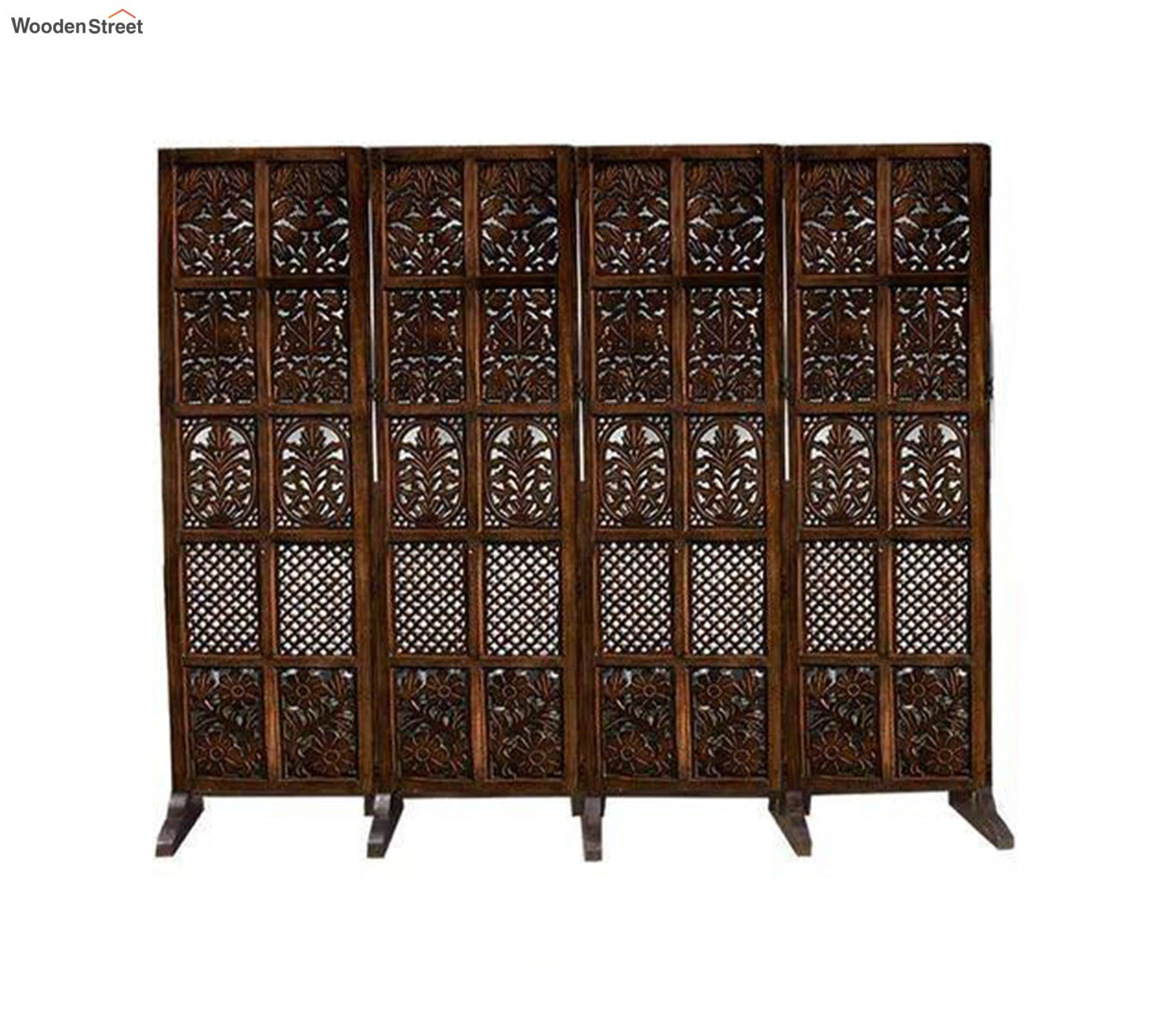 Ilana 4 Panel Carved Wooden Partition
