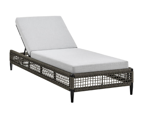 Black Rope Patio Lounger With Off White Cushions