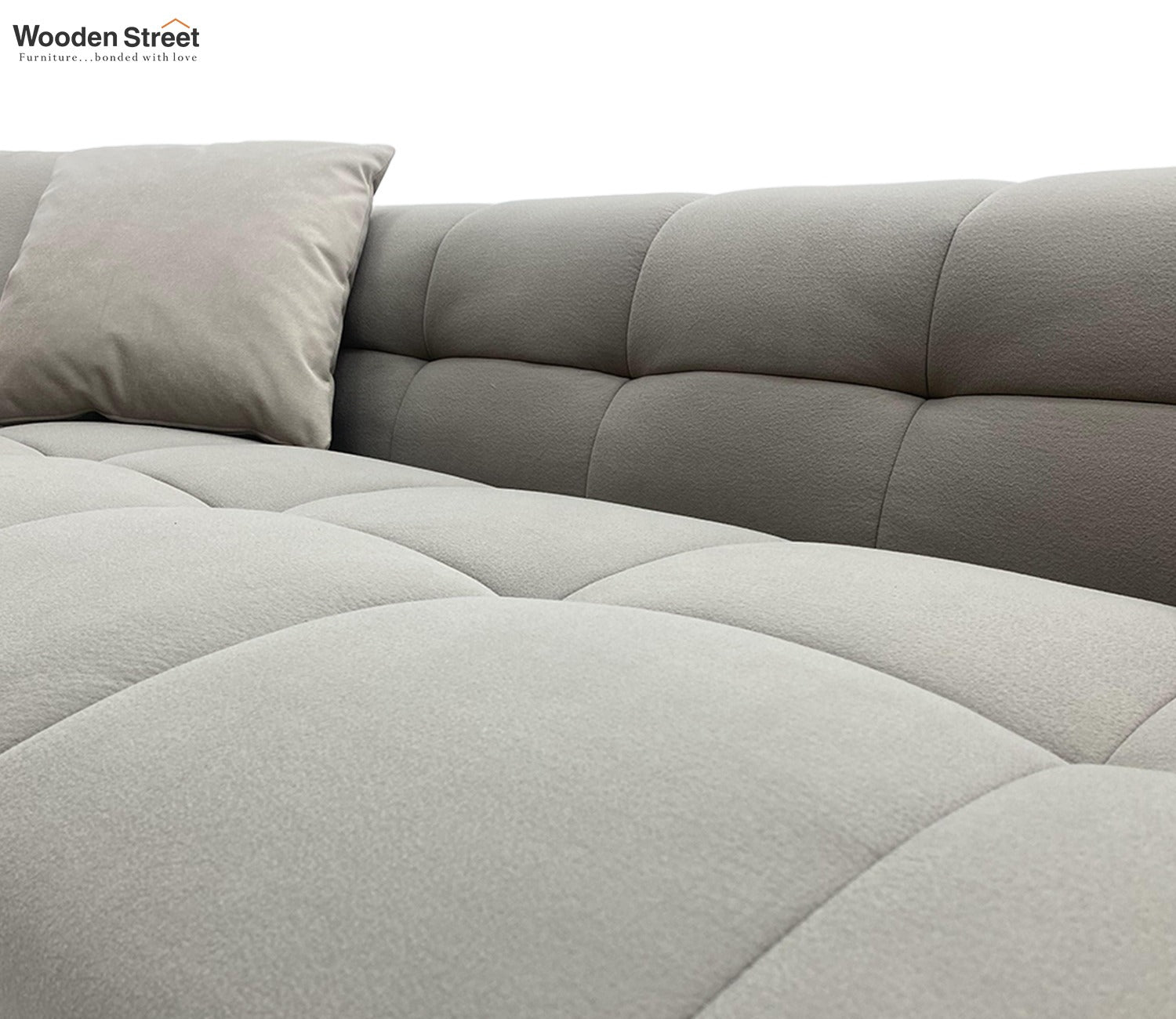 Cinnaro Modern Sofa Cum Bed with Pull Out Conversion and Tufted Design (Grey)