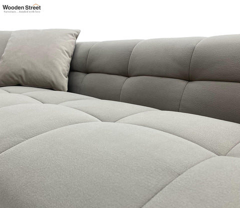 Cinnaro Modern Sofa Cum Bed with Pull Out Conversion and Tufted Design (Grey)