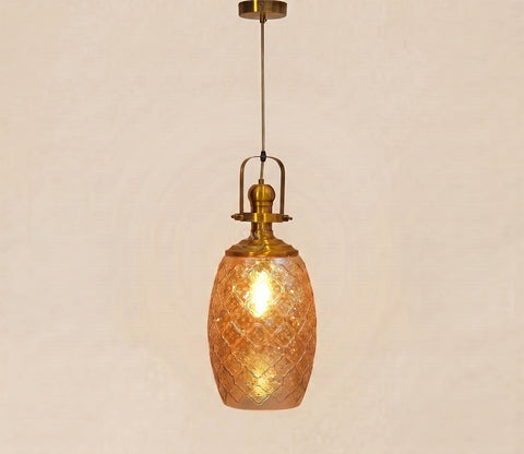 Sylvia Glass Lampshade Hanging Lights (Amber)