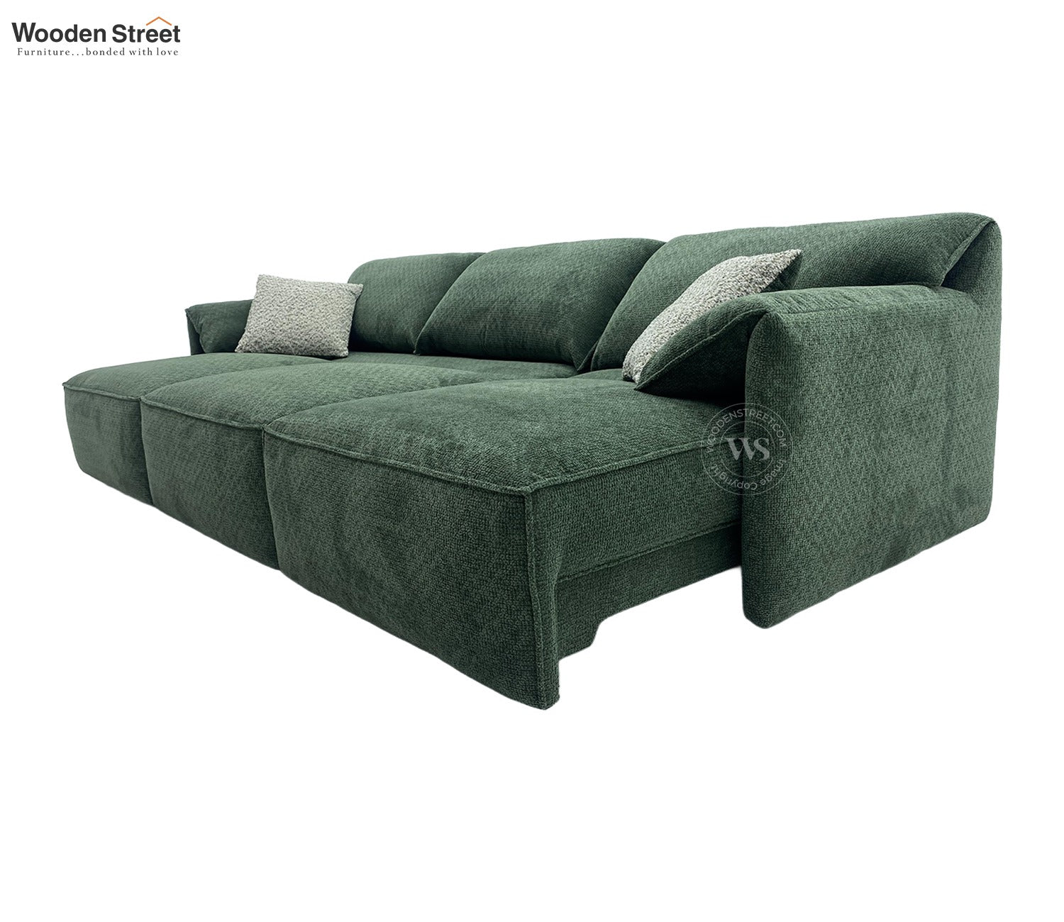 Elden Powered Recliner Sofa with Extendable Seating (Green)