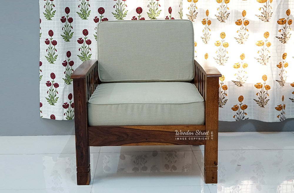 Olympia 1 Seater Wooden Sofa (Honey Irish Cream)