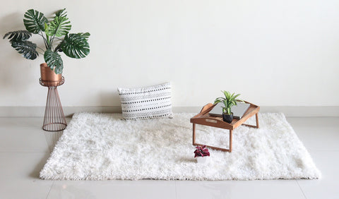 Ivory Soft Shaggy Carpet - 6 x 4 Feet