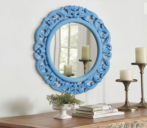 Echo Circular Carved Wall Mirror