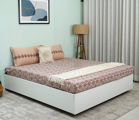 Aztec Moments Queen Size Bedsheet (Brown)