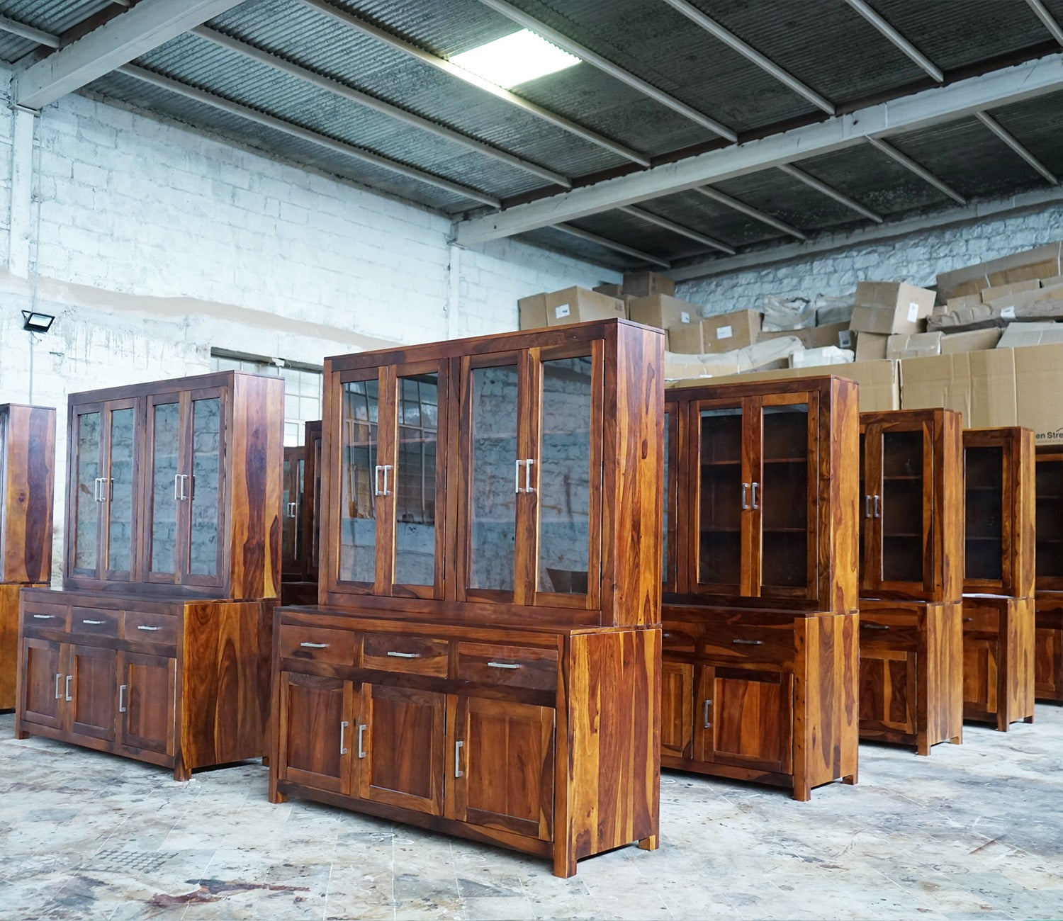 Bago Kitchen Cabinet (Walnut Finish)