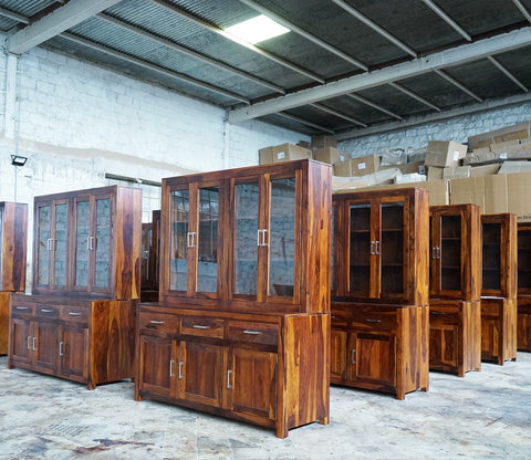Bago Kitchen Cabinet (Walnut Finish)