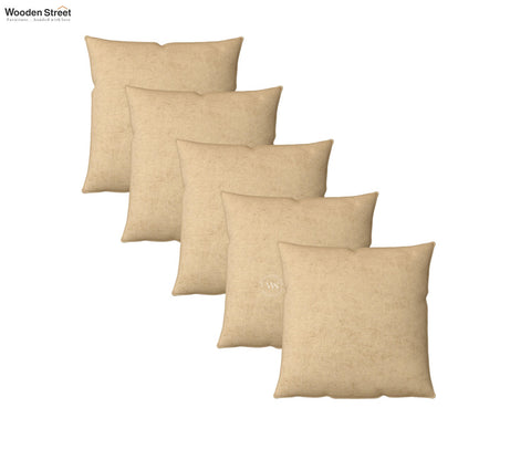 Cupid Velvet Cushion Covers - Pack of 5 (22 x 22 Inches, Pearl Beige)