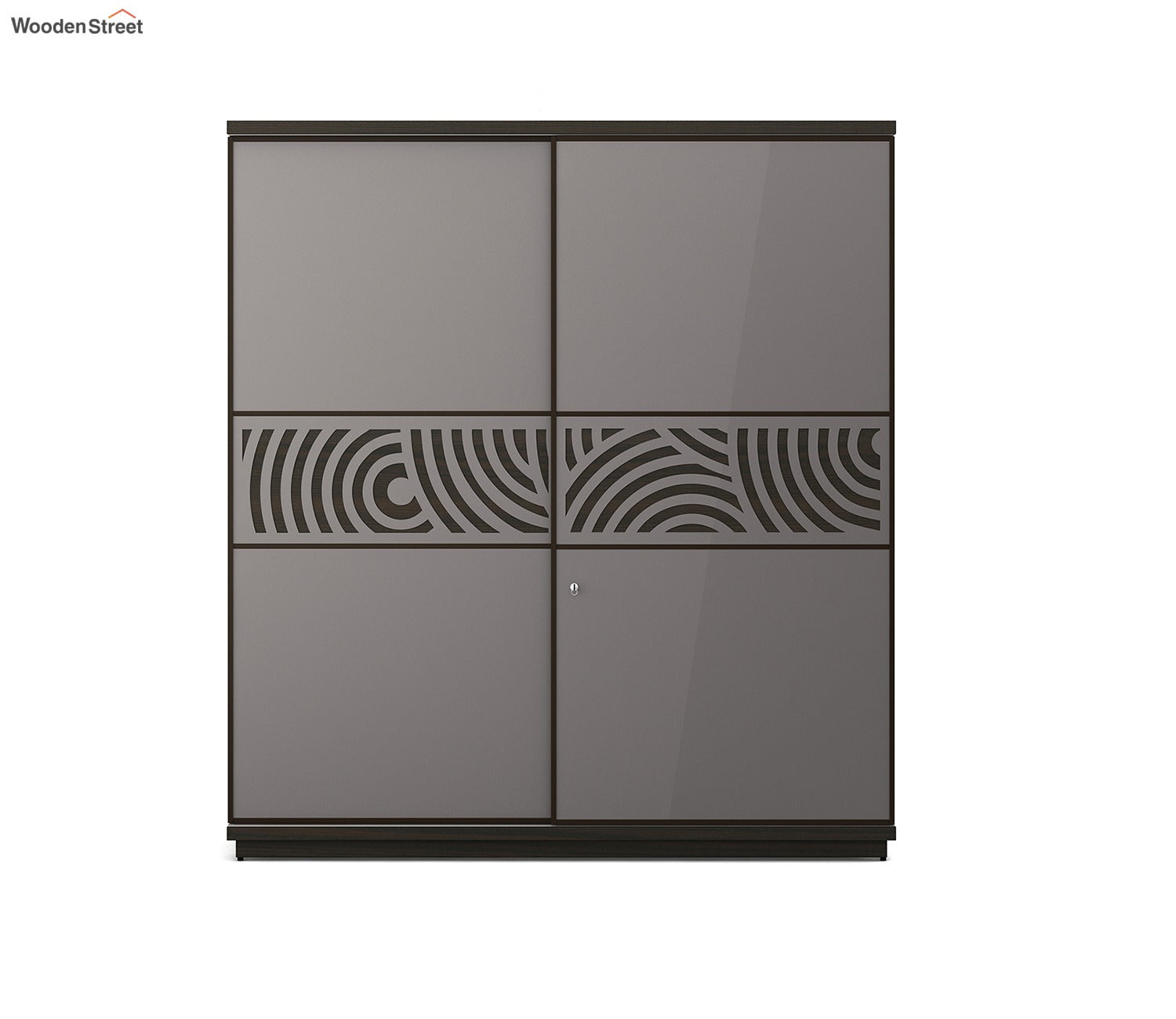 Kosmo Ripples 2 Door Sliding Wardrobe in High Gloss Basalt Grey Finish
