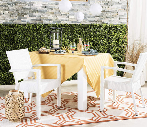 White Rattan And Wicker Patio Chair (Set Of 2)