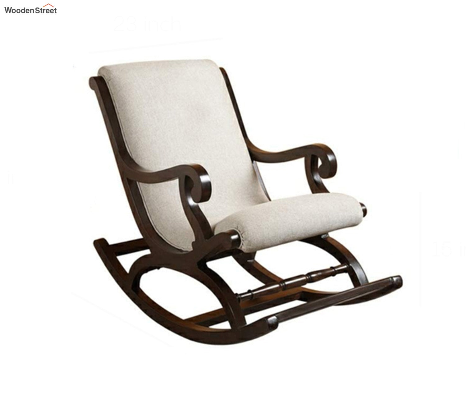 Liam Hand Carved Wooden Rocking Chair (Natural Brown)