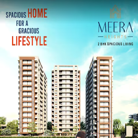 Meera Heights 626.00 sq.ft. - 674.00 sq.ft. 3 Buildings - 168 units 2 BHK Apartment