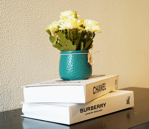 Artificial Flower With Ceramic Pot (Green)