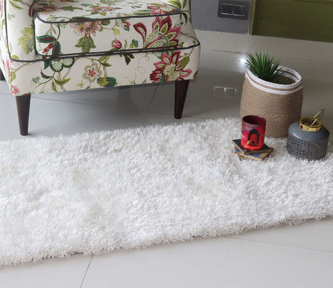 Ivory Soft Shaggy Runner - 5 x 2 Feet