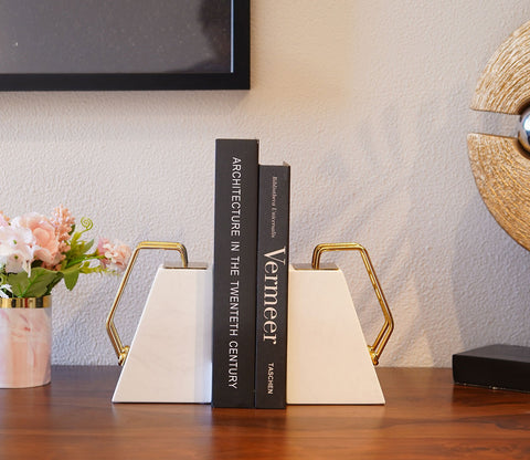 White Mania Marble Book End