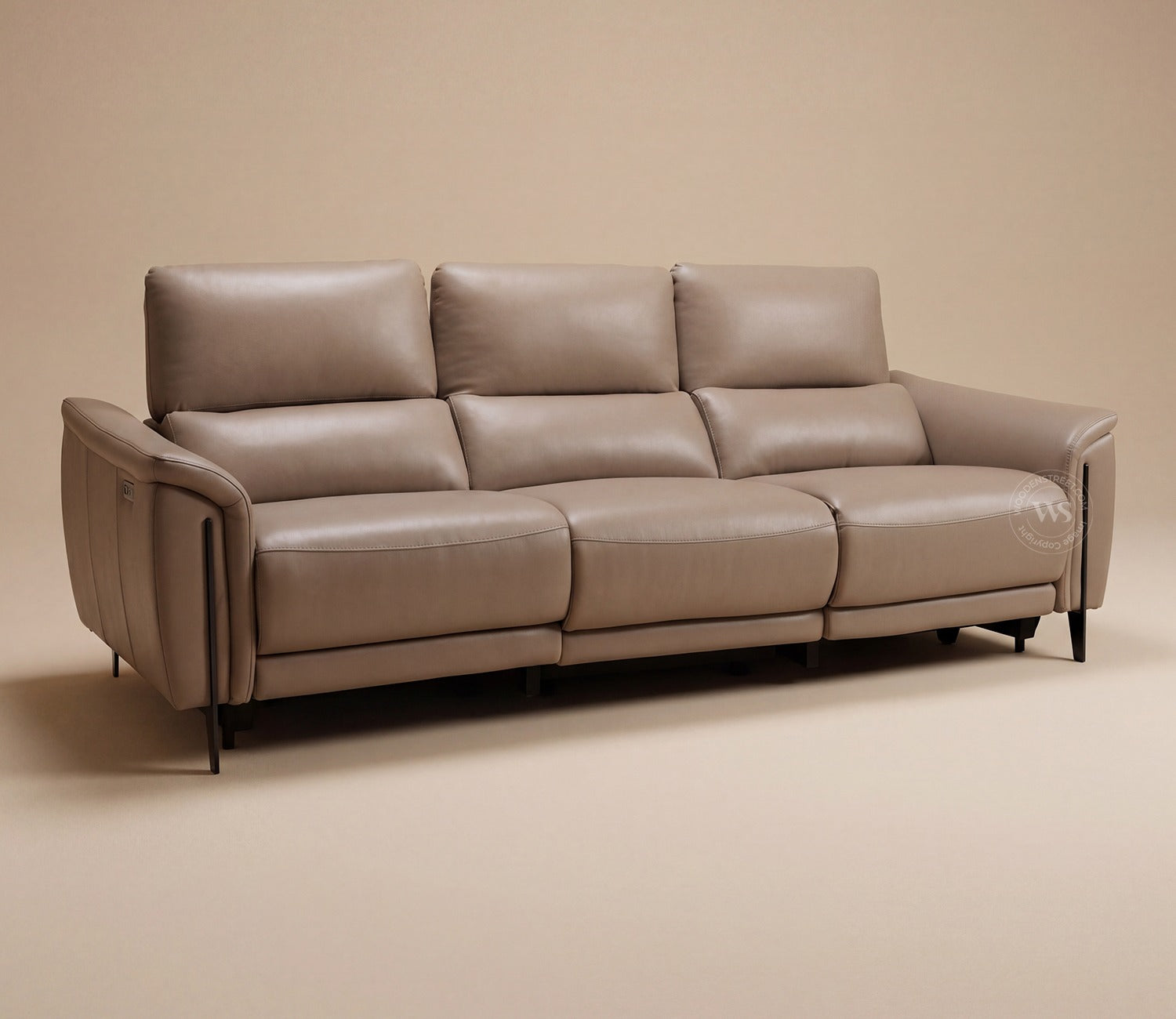 Dennis Luxe Electric Recliner 3 Seater Sofa (Urban Beige)