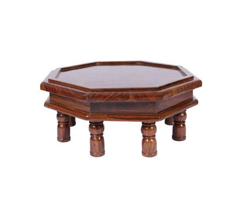 Brown Wooden Octagon Chowki