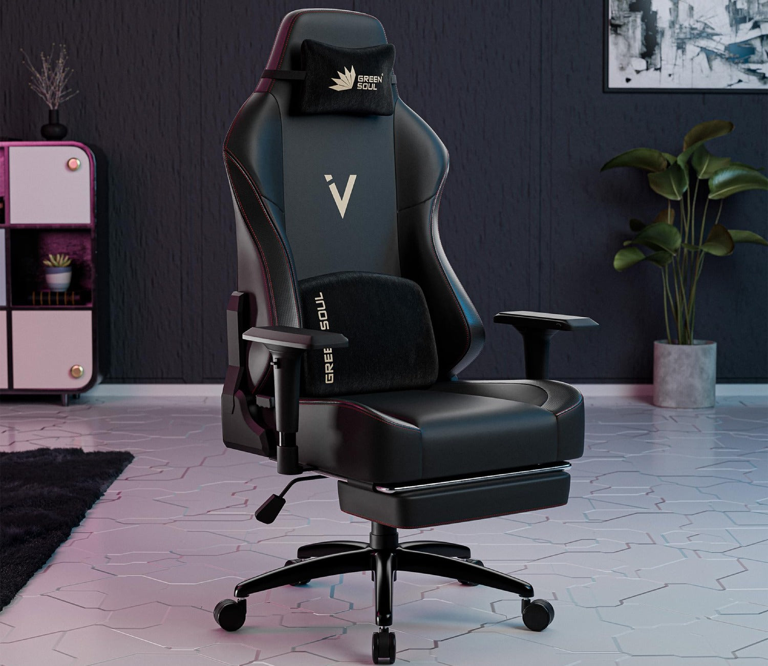 Vision Pro Multi-Functional Ergonomic with Footrest (Black)