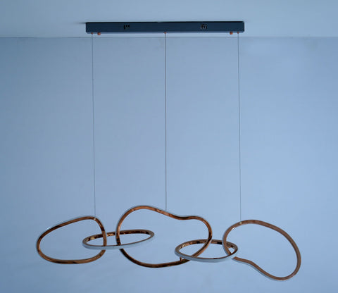 Radiant Metal 5 Rings LED Chandelier