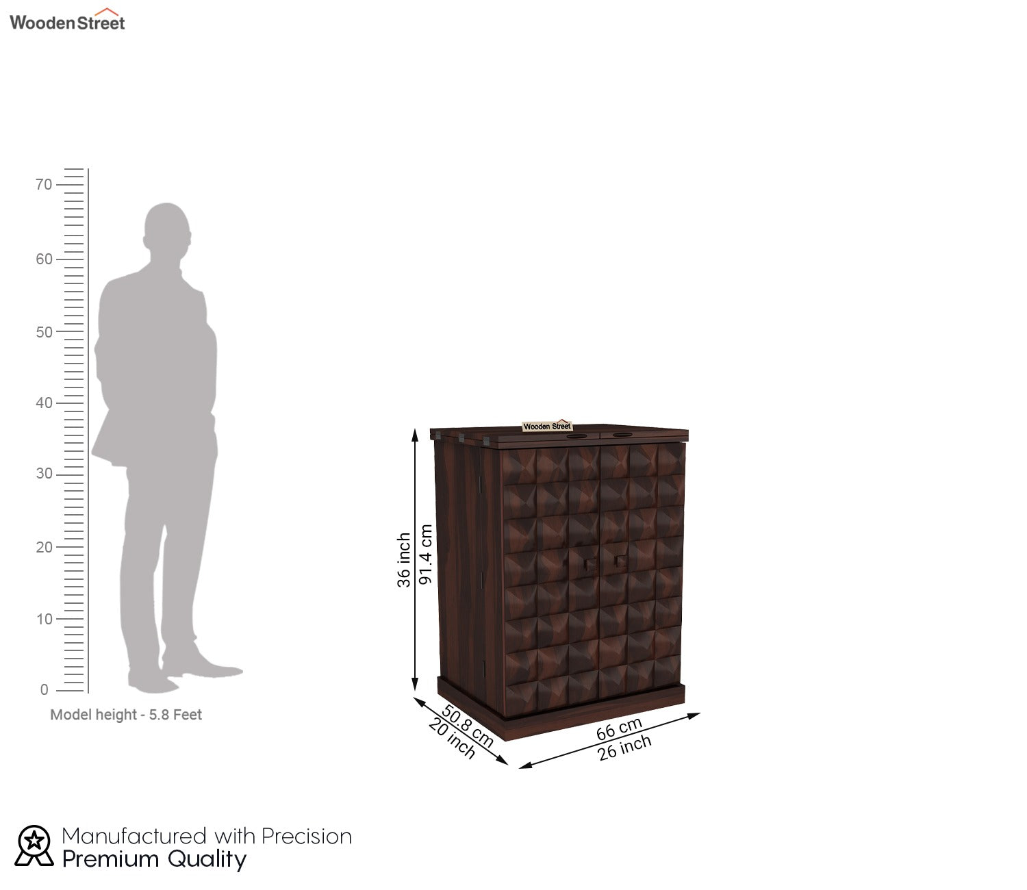 Auric Small Bar Cabinet (Walnut Finish)