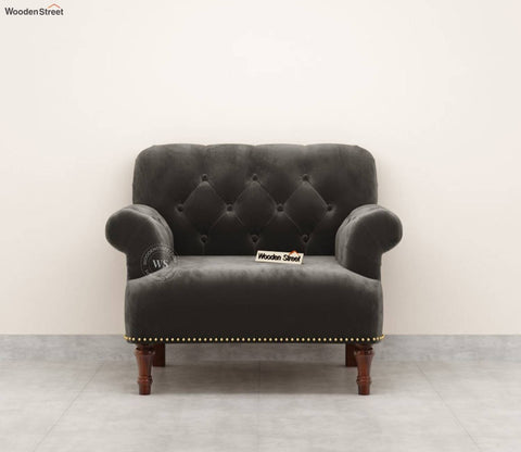 Parker 1 Seater Sofa (Velvet, Graphite Grey)