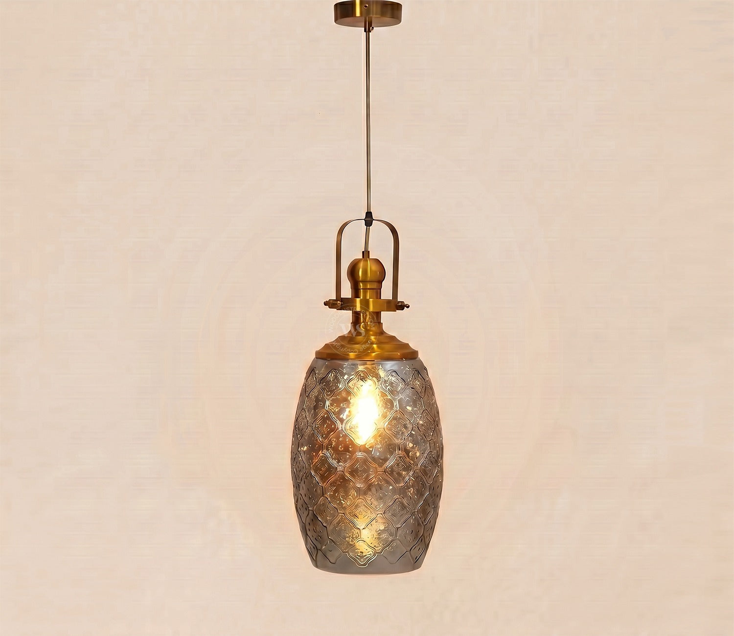 Sylvia Glass Lampshade Hanging Lights (Smokey Grey)