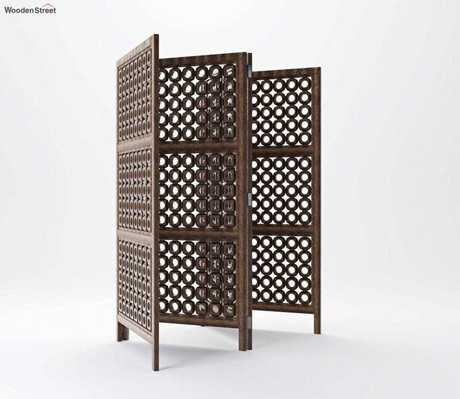 Esma 4 Panel Carved Wooden Partition