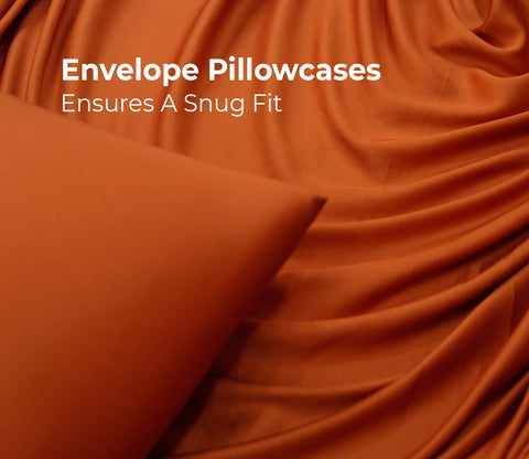 Organic Bamboo Bedsheet Single Size Bed, 300 TC with 1 Pillowcase and 1 Flat Bedsheet (Orange)