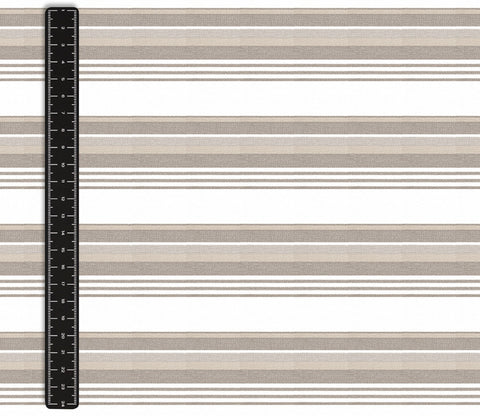 Cream Stripe Printed Cotton Fabric