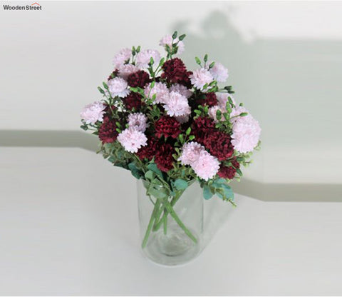 Blooming Pink and Maroon Artificial Flowers Bunch