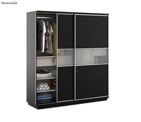 Kosmo Universal 2 Door Sliding Wardrobe (Flowery Wenge Finish)