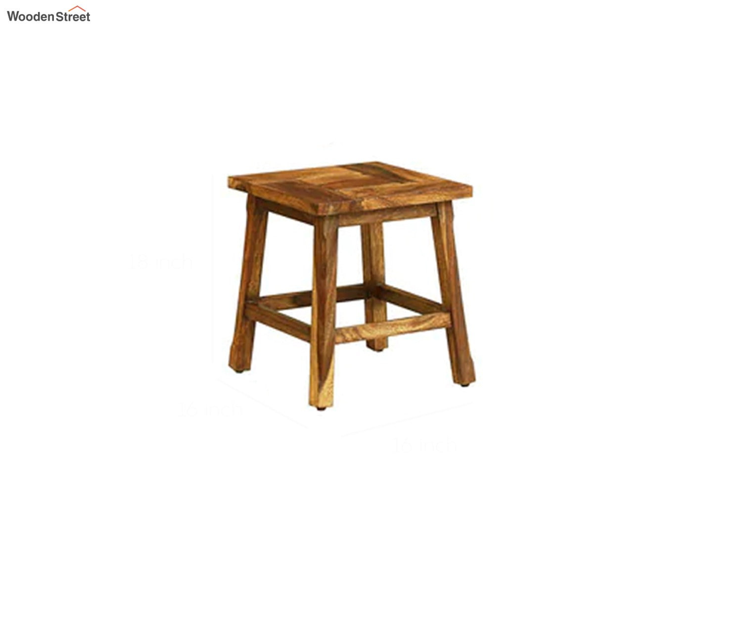 Michael Brown Solid Wood Seating Stool in Rustic Teak Finish
