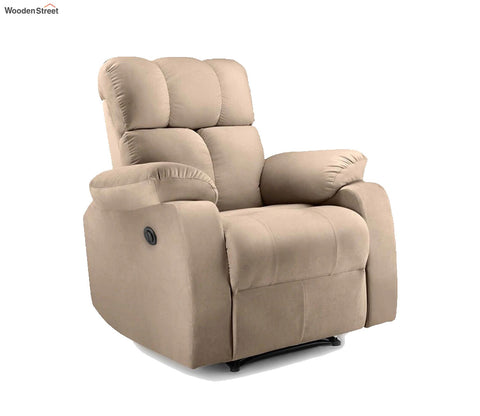Valios Fabric 1 Seater Motorized Recliner Chair (Beige)