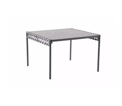 Grey Rope L Shape Sofa Set With Table And Grey Cushions