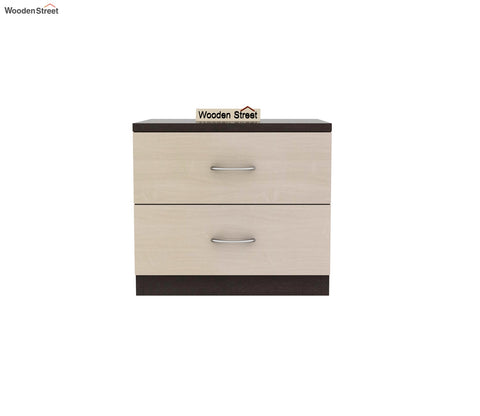 Carmen Bed Side Table (Flowery Wenge - Ice Beech Finish)