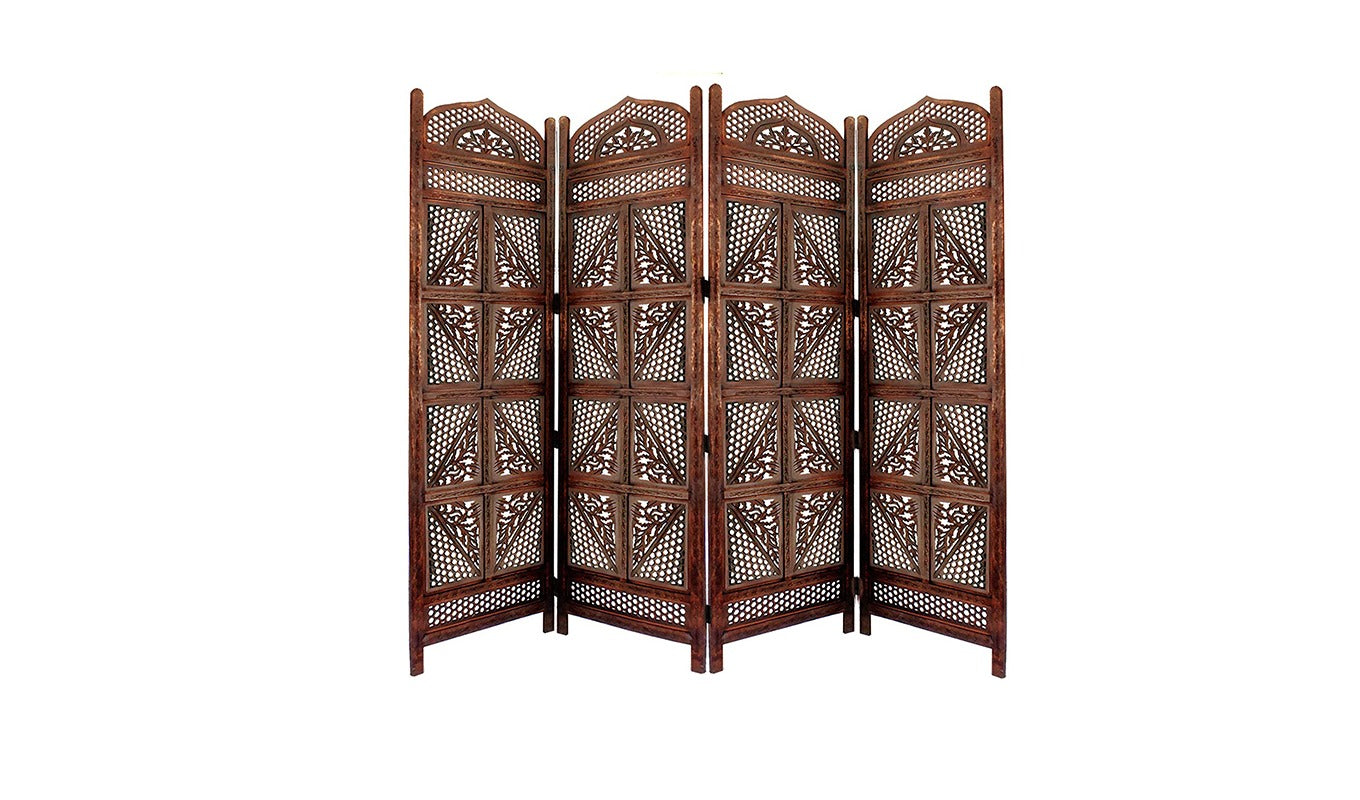 Ziya 4 Panel Carved Wooden Partition